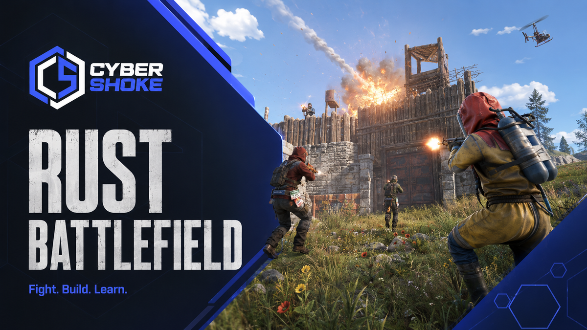 Battlefield сервер RUST на CYBERSHOKE — учись стрелять, строить и выживать без страха потерять лут